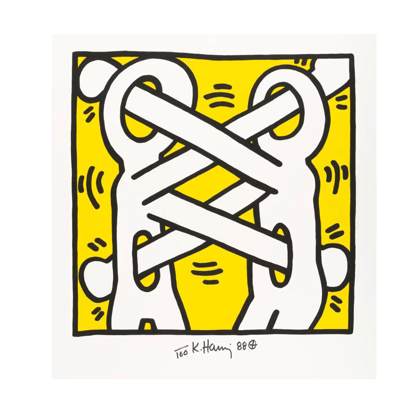 Keith Haring - Art Attack On Aids (yellow)