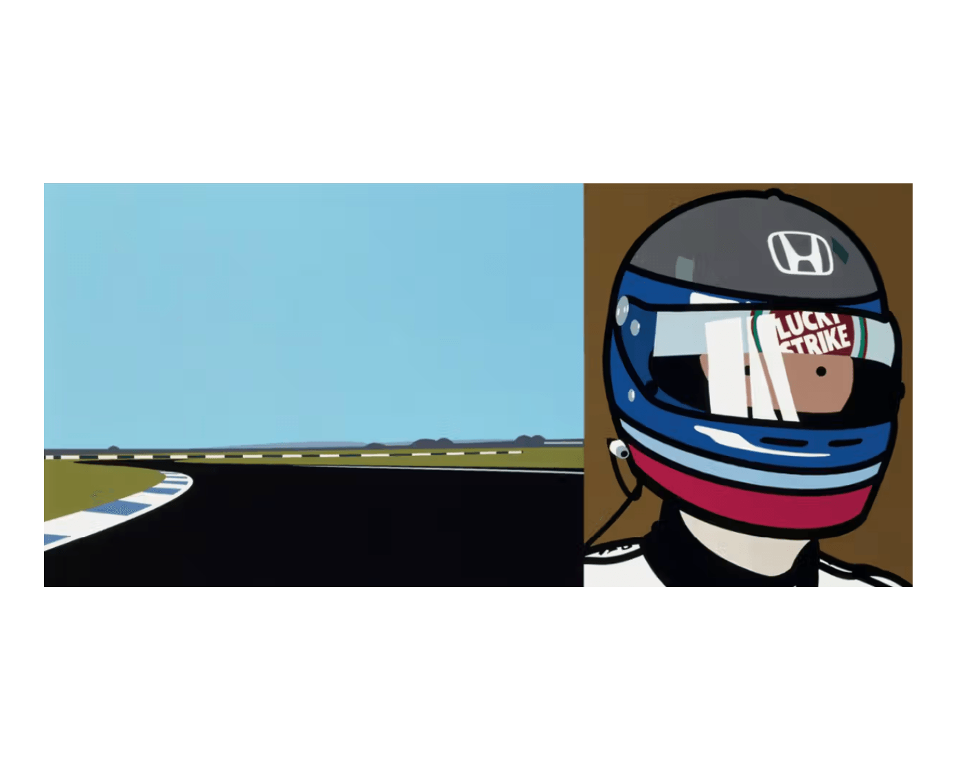 Julian Opie - Imagine You Are Driving (Fast)/Rio/Helmet