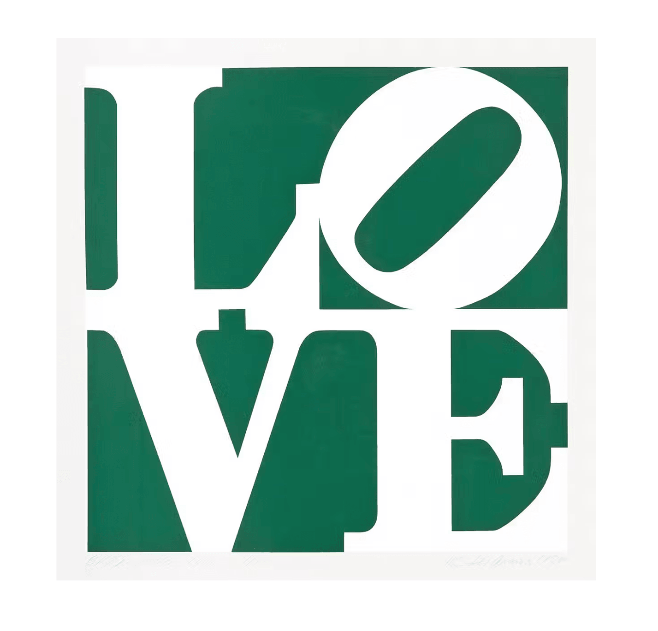 Robert Indiana-Greenpeace Love (white and green)