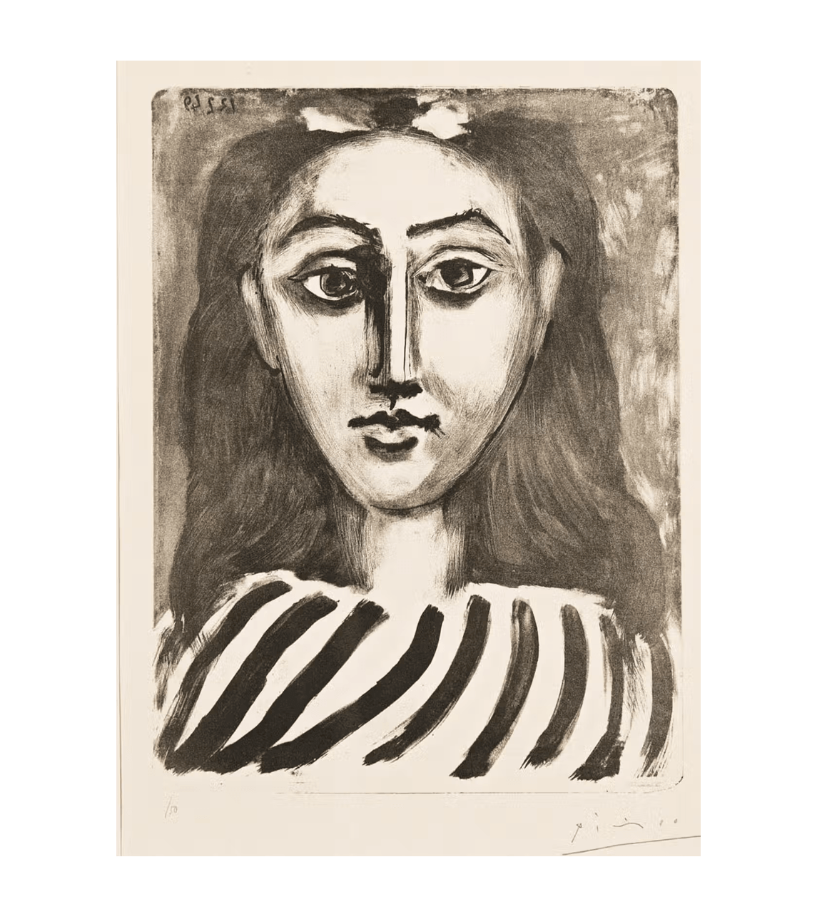 Pablo Picasso - Tête De Jeune Fille (monochrome)