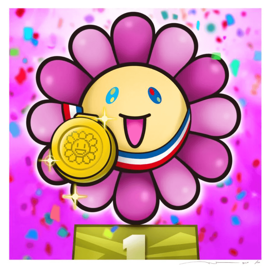 Takashi Murakami - Murakami Flower #7780 gold medal, 2024