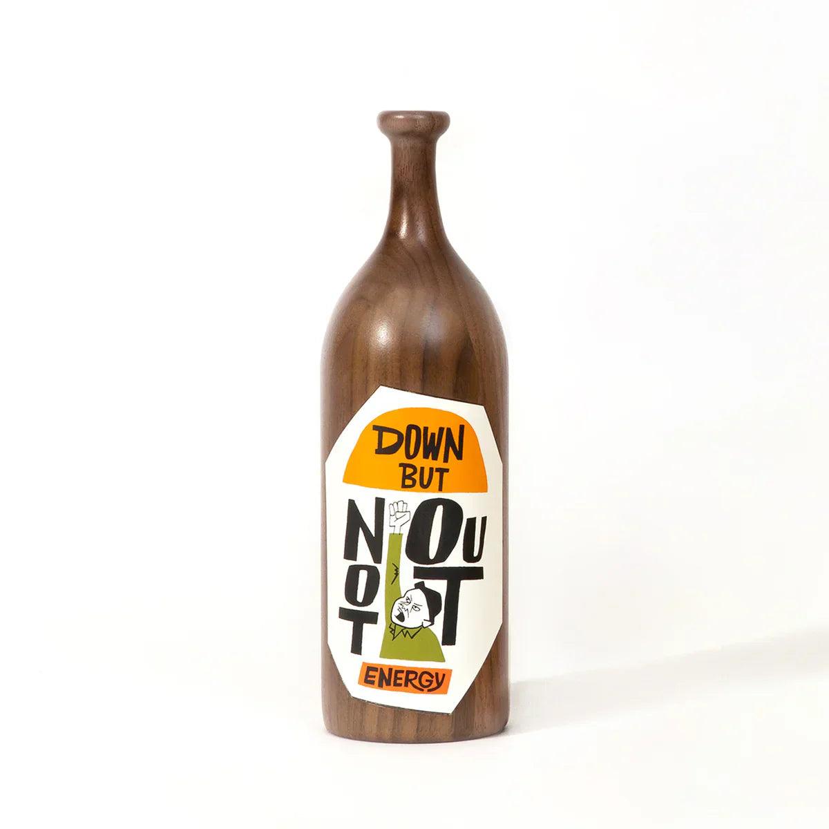 Yusuke Hanai-“DOWN BUT NOT OUT” Wood Bottle