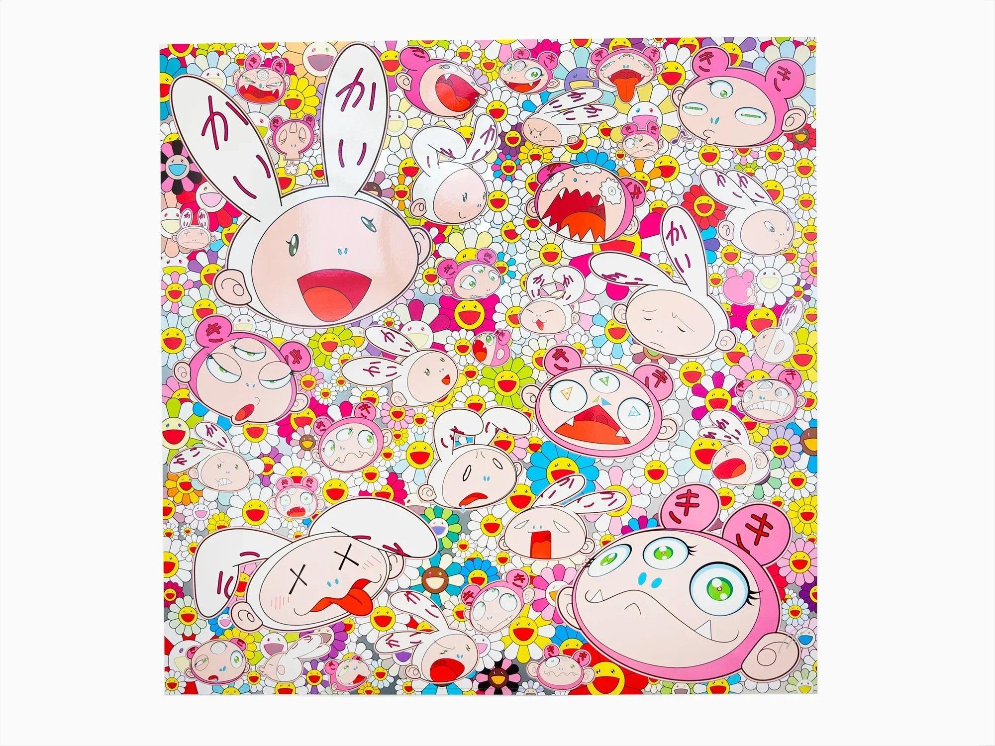 Takashi Murakami-There's bound to be difficult times, There's bound to be sad times, But we won't lose heart; we'd rather not cry, so laugh, we will!